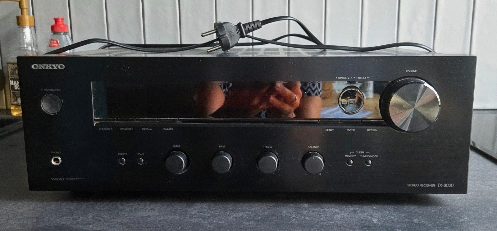 Onkyo TX-8020 Stereo Receiver met afstandsbediening, Ophalen, Zo goed als nieuw, 60 tot 120 watt, Stereo