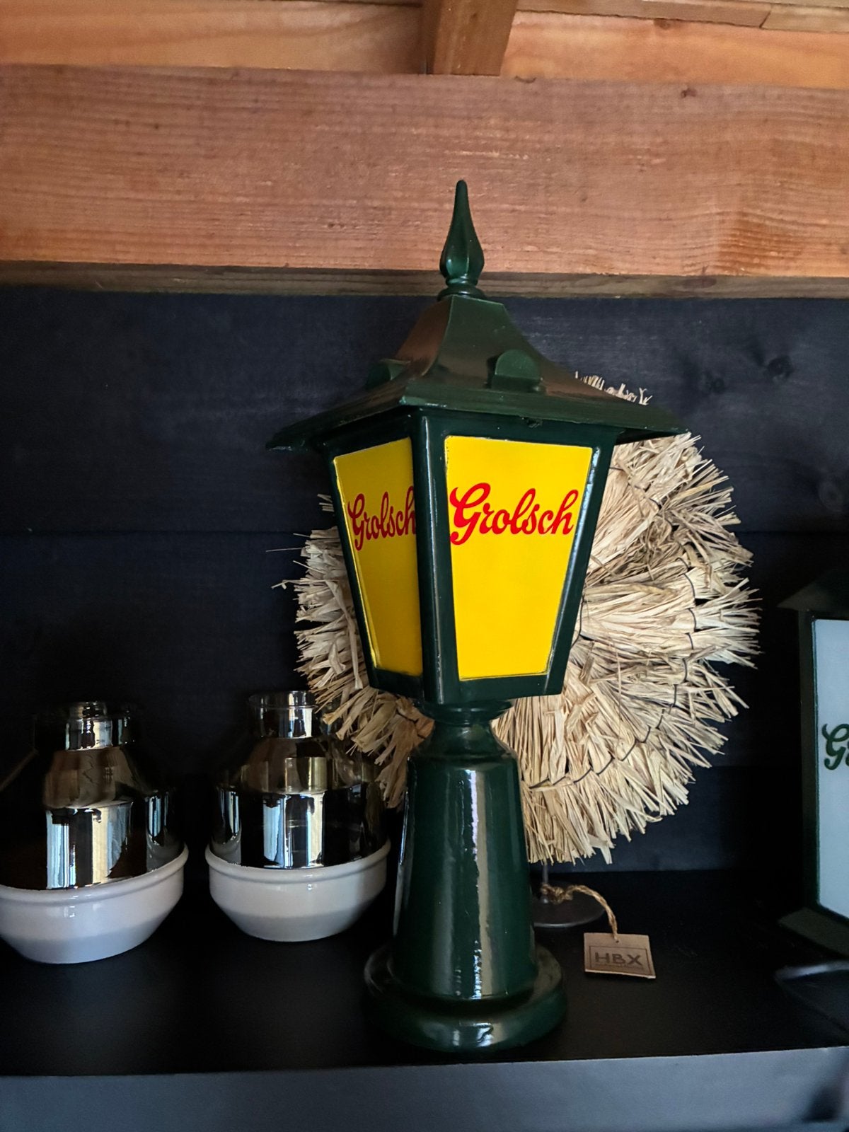 Grolsch hanglamp wandlamp lantaarn leuk voor mancave 🤩, Verzamelen, Ophalen, Zo goed als nieuw, Reclamebord, Plaat of Schild