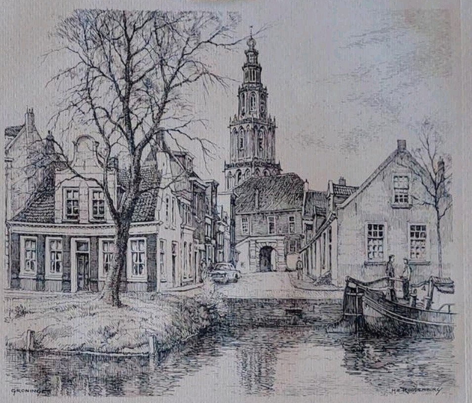 Groningen ... Gardepoort .... op achtergrond de Martinitoren, Ophalen of Verzenden