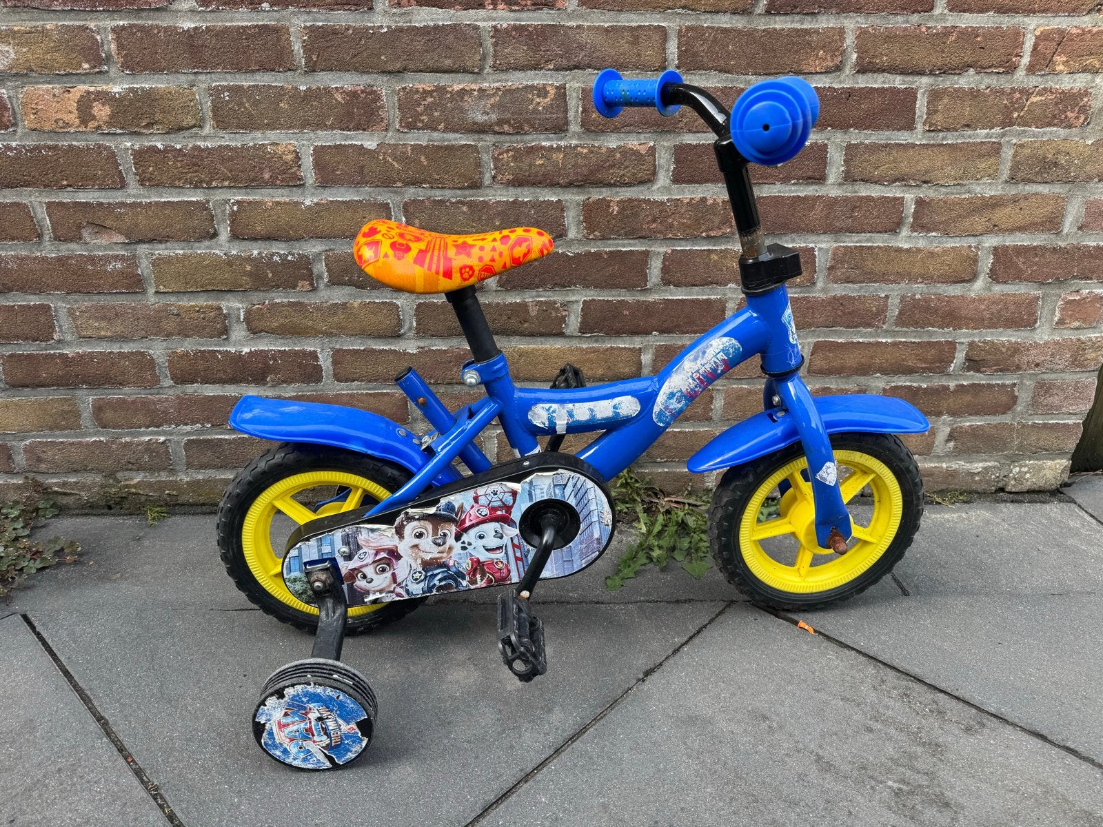 Paw Patrol Kinderfiets - Blauw met zijwieltjes, Fietsen en Brommers, Fietsen | Kinderfietsjes, Ophalen, Terugtraprem, Zijwieltjes
