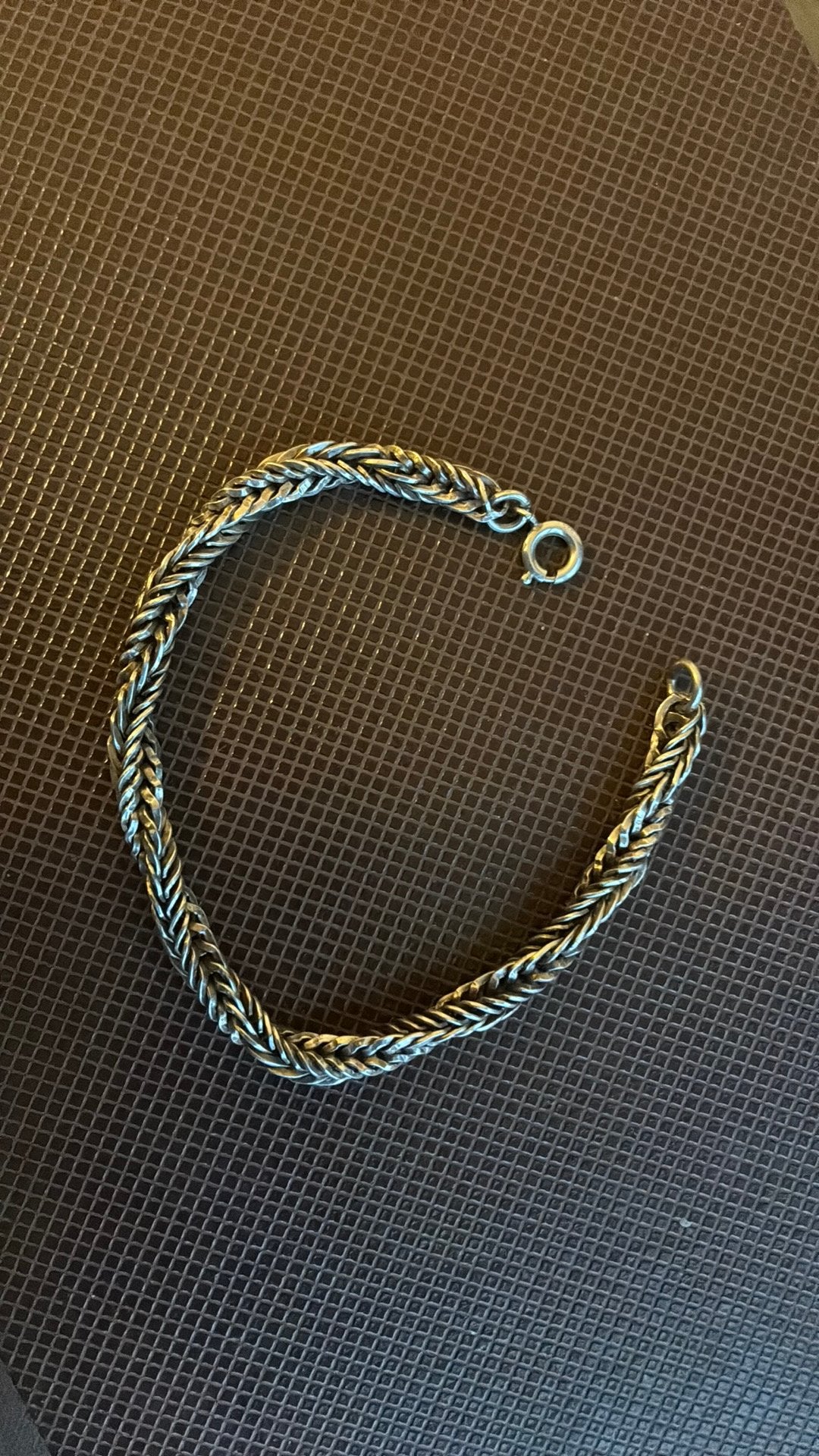 Fraaie zware zilver armband 20 cm 6 mm breed, Ophalen of Verzenden, Gebruikt, Zilver, Zilver
