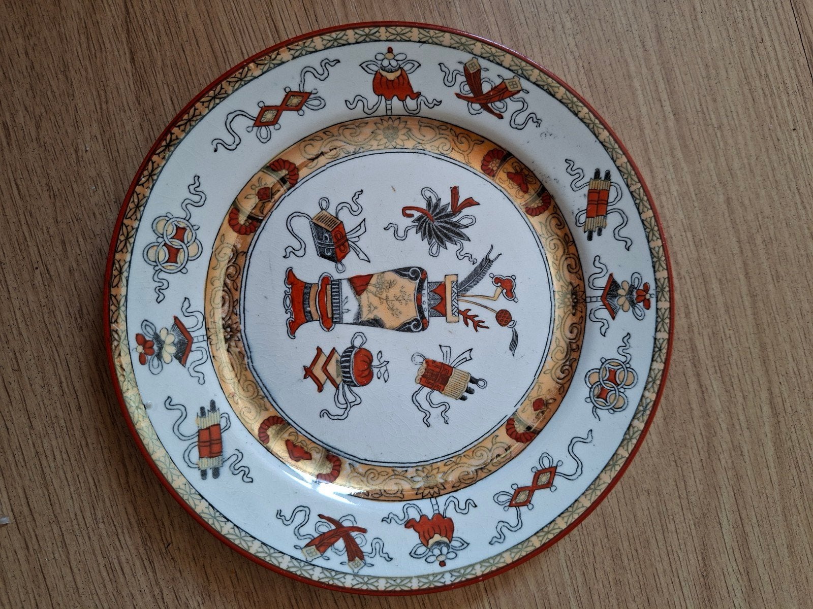 Vintage Potichi decoratief bord, handgeschilderd, Ophalen of Verzenden