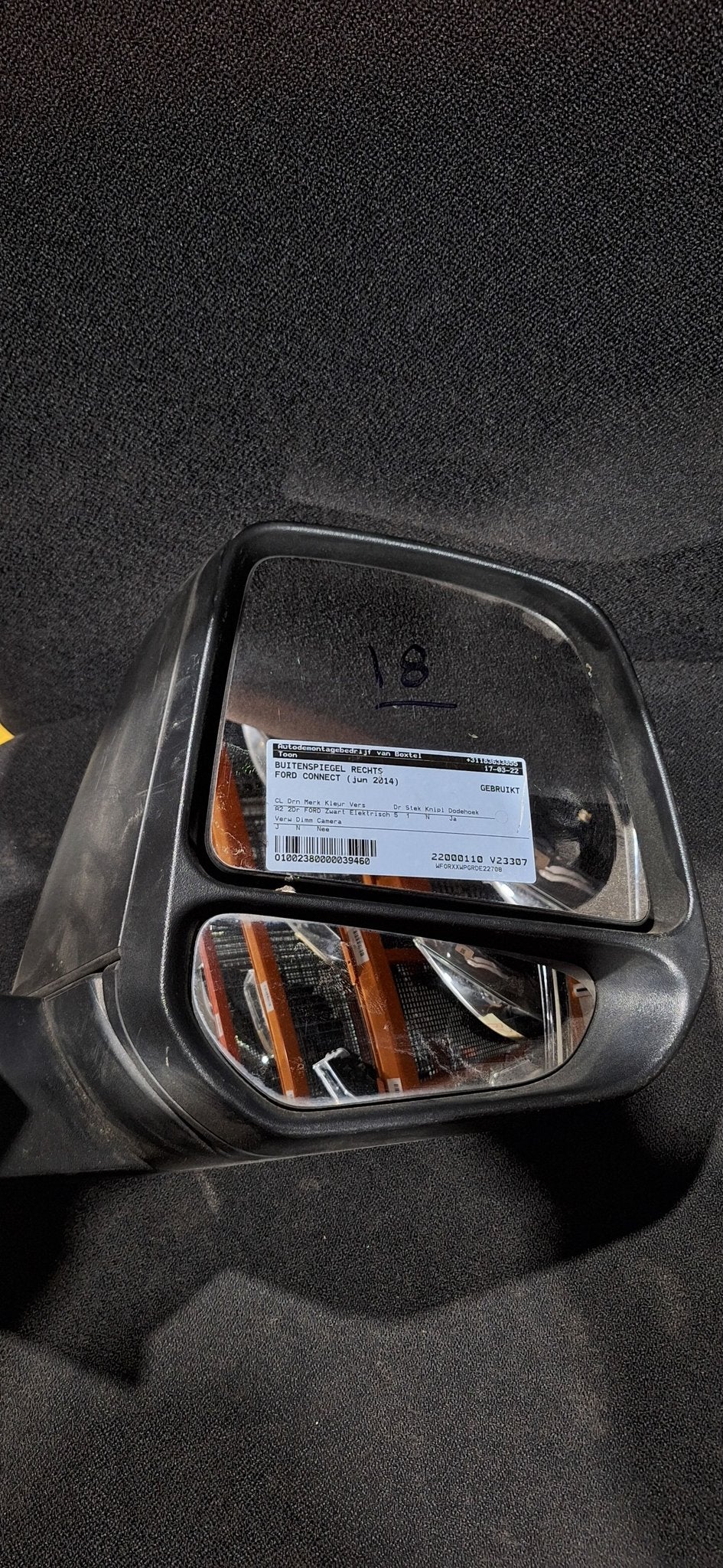 Ford Transit Connect rechter buitenspiegel met dodehoek (201, Gebruikt, -, -, Ophalen of Verzenden