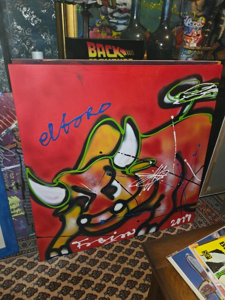 Fabian olieverfschilderij  origineel  el torro, Antiek en Kunst, Kunst | Schilderijen | Modern, Ophalen of Verzenden