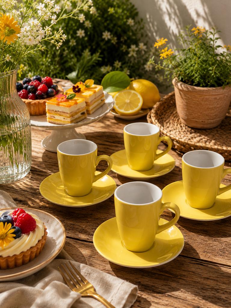 Espresso kop & schotel - sunny yellow, Ophalen of Verzenden
