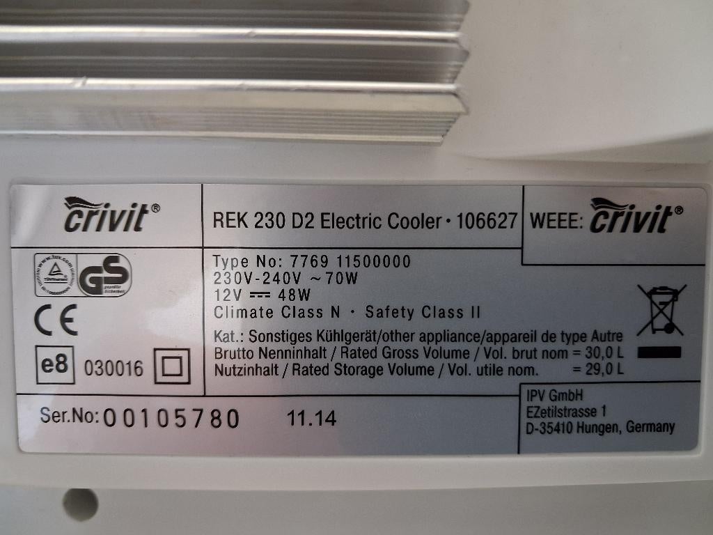 Crivit Electrische koelbox, Caravans en Kamperen, Ophalen, Gebruikt, Koelbox, Elektrisch