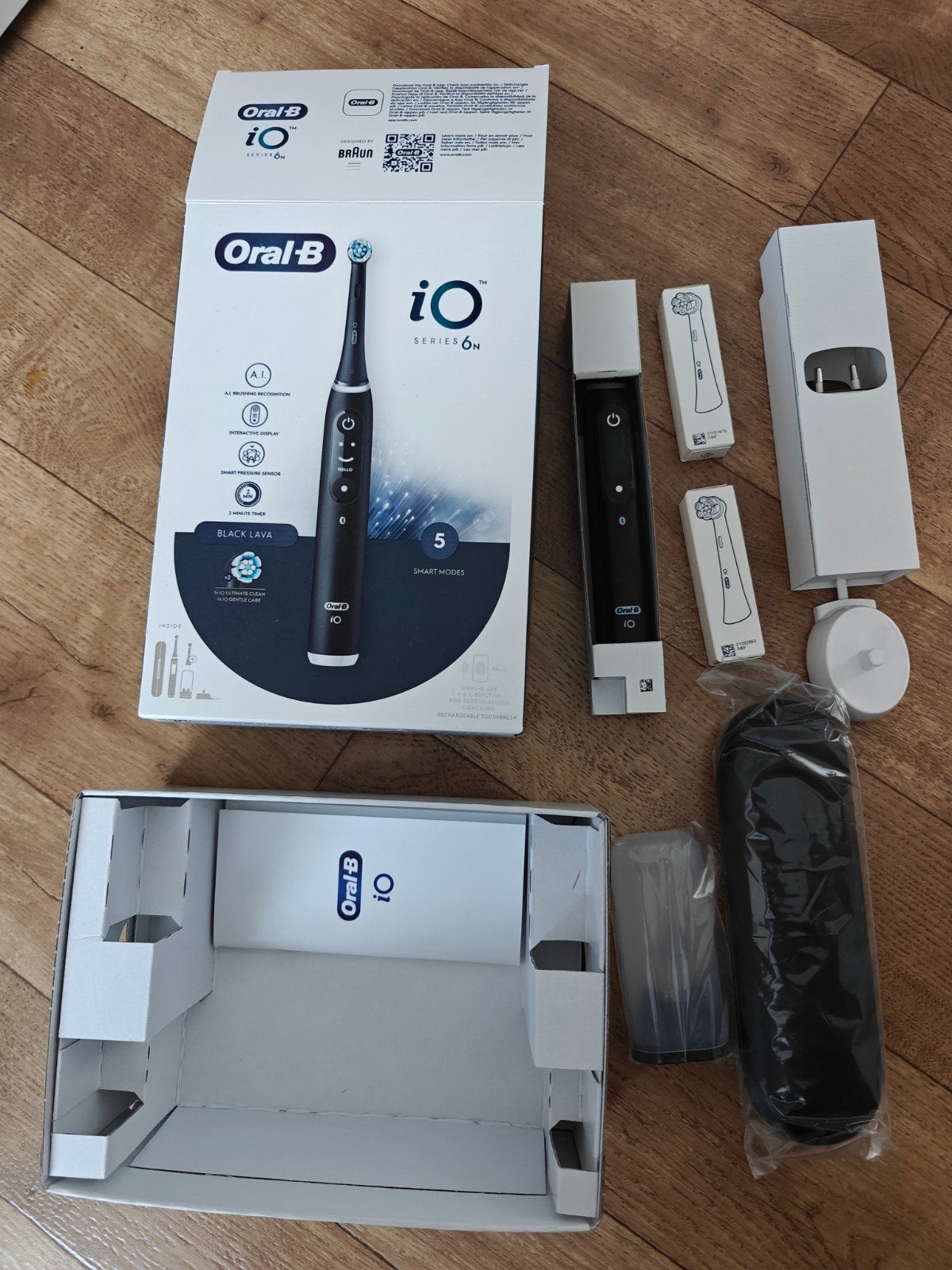 Oral-B iO Series 6N Black Lava - Nieuw met alle accessoires, Ophalen of Verzenden, Nieuw, Mondverzorging
