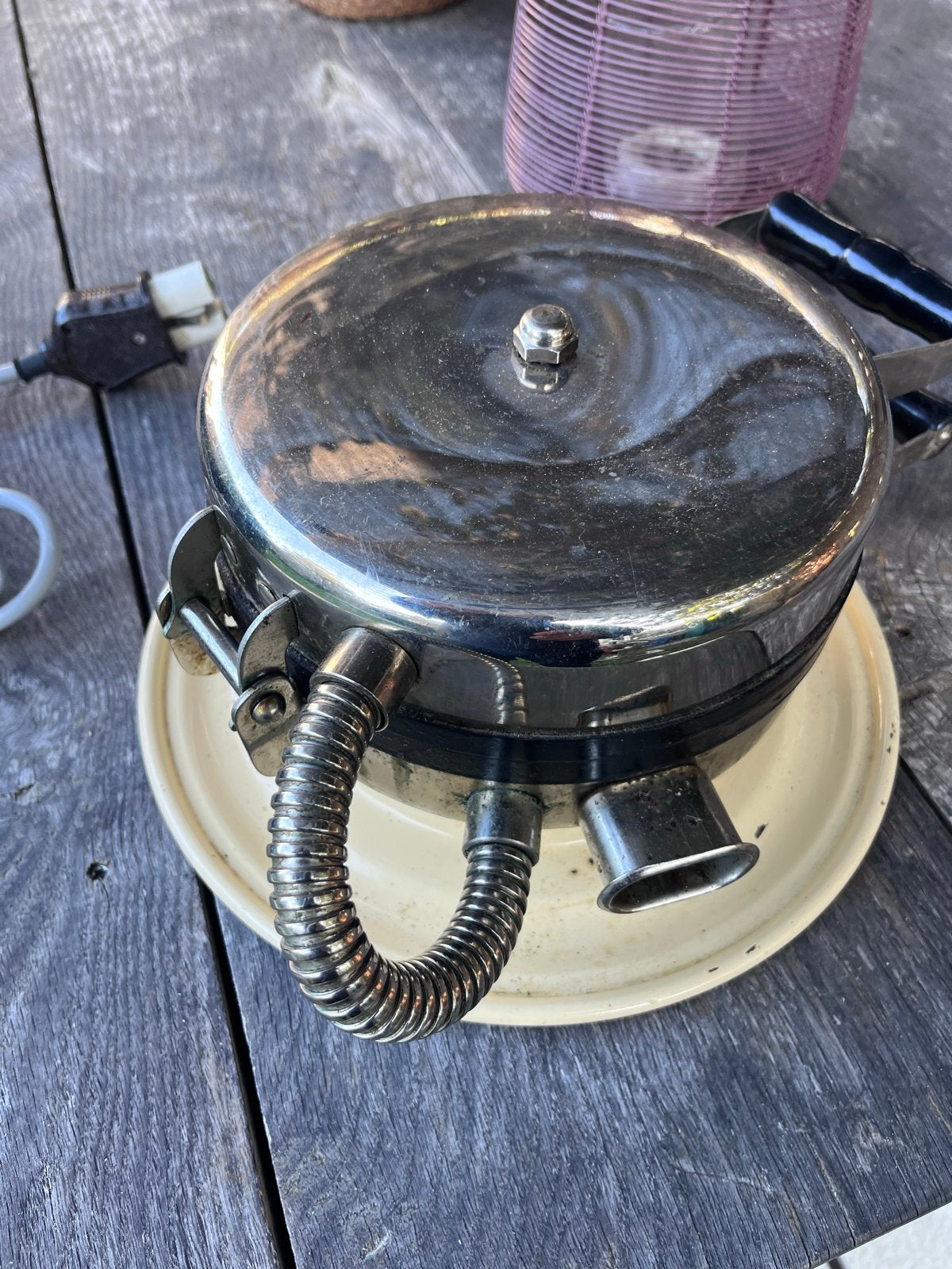 Vintage wafelijzer - Hartjes wafelmaker, Ophalen of Verzenden, Gebruikt