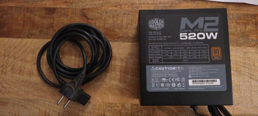 Cooler Master Silent Pro M2 520W Semi-Modulaire Voeding, Ophalen of Verzenden, Zo goed als nieuw
