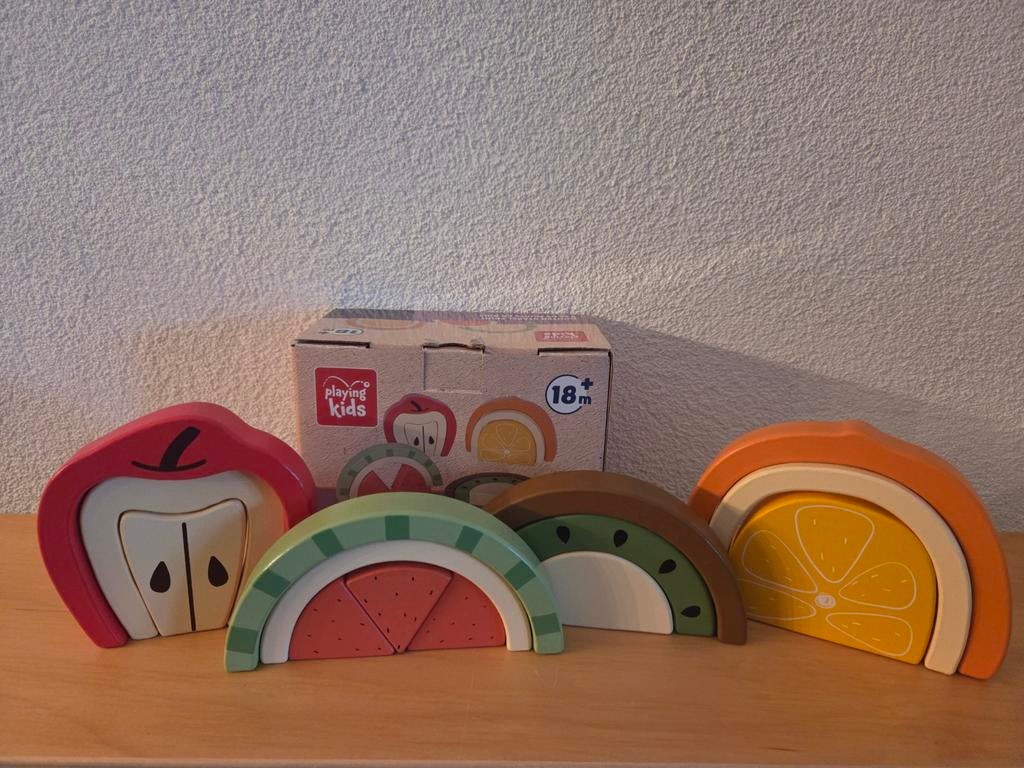 Houten Stapel Fruit Speelgoed - Educatief en Duurzaam, Ophalen of Verzenden, Zo goed als nieuw