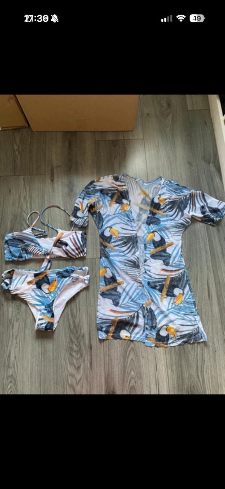 Bikini met bijpassende kimono, maat M, Ophalen of Verzenden, Zo goed als nieuw, Meerkleurig, Bikini