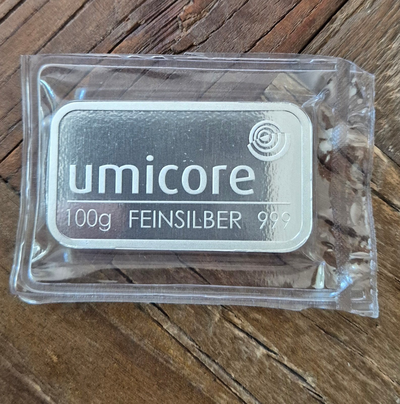 Zilver baar 100 gram (Umicore) 99,9%, Ophalen of Verzenden, Zilver