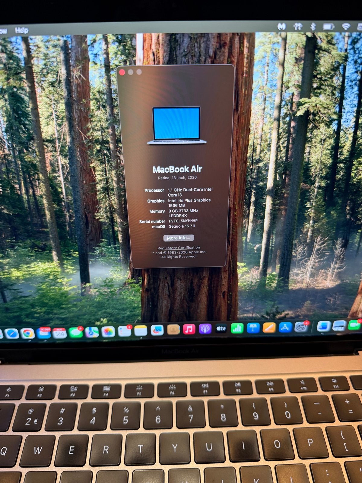 MacBook Air Retina 13-inch (2020), Computers en Software, 256 GB, 8 GB, 13 inch, Minder dan 2 Ghz