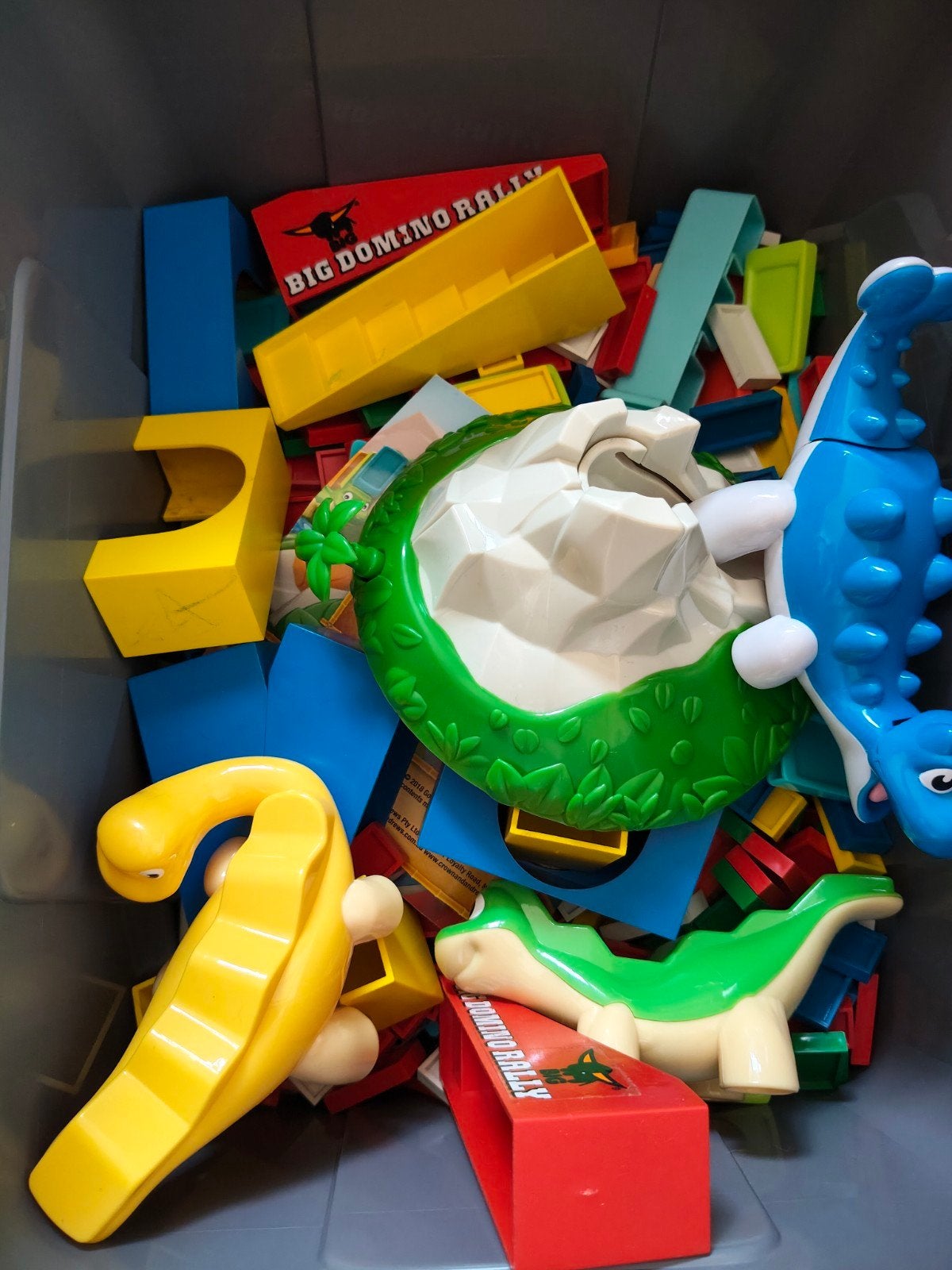 Grote Domino Rally set met dinosaurussen en vulkaan, Ophalen, Gebruikt, Jongen of Meisje