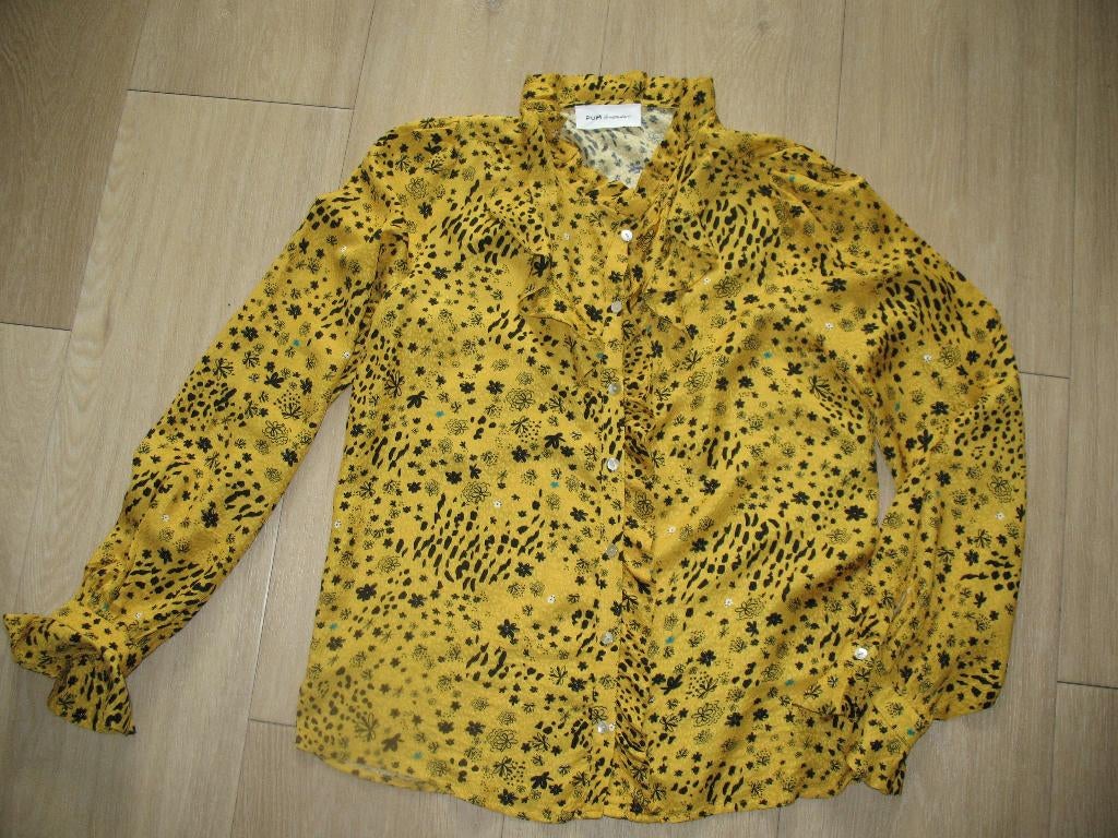 Pom Amsterdam Blouse Ruches Maat 38, Pom Amsterdam, Ophalen of Verzenden, Zo goed als nieuw, Maat 38/40 (M)