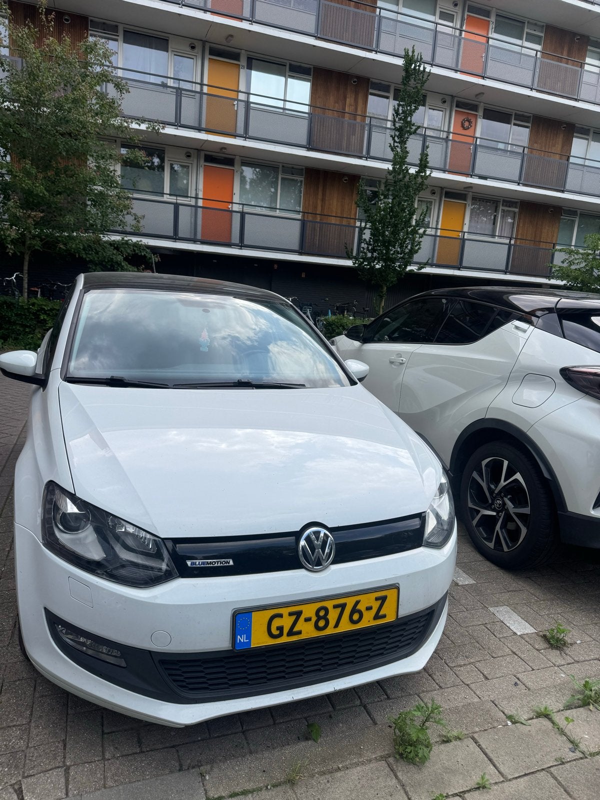 Volkswagen Polo 1.0 TSI 70KW 3D Bluemotion 2015 Wit, Gebruikt, Ophalen of Verzenden, Motorkap, Volkswagen