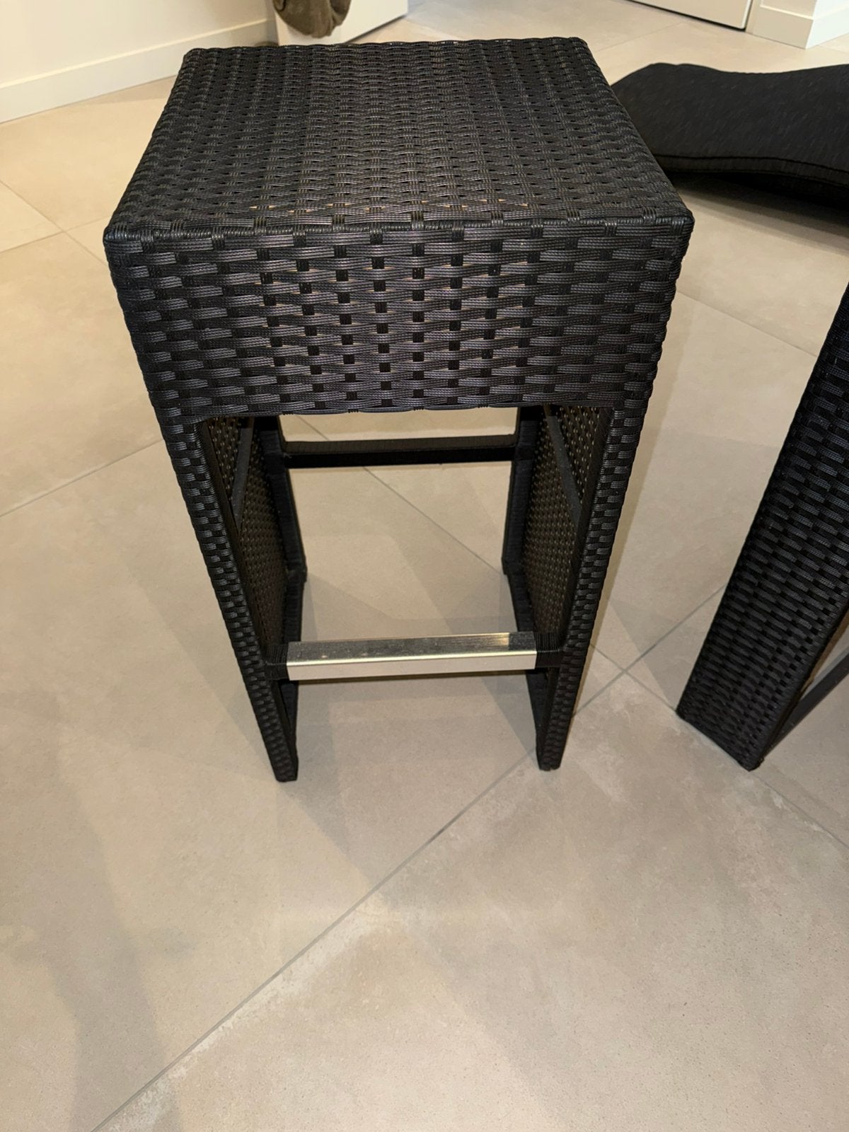 Bartafel set luxe, Tuin en Terras, Ophalen, Gebruikt, 6 zitplaatsen, Wicker