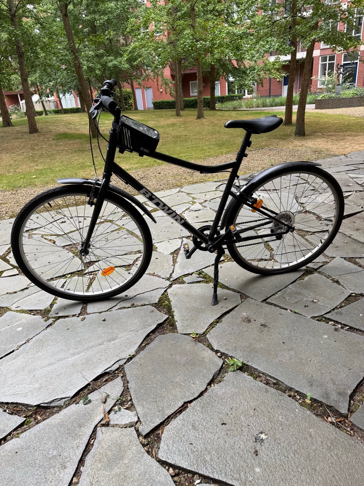 Btwin Riverside 100 Fiets - Zwart, Gebruikt, Ophalen, Gebruikt, Overige merken, Versnellingen
