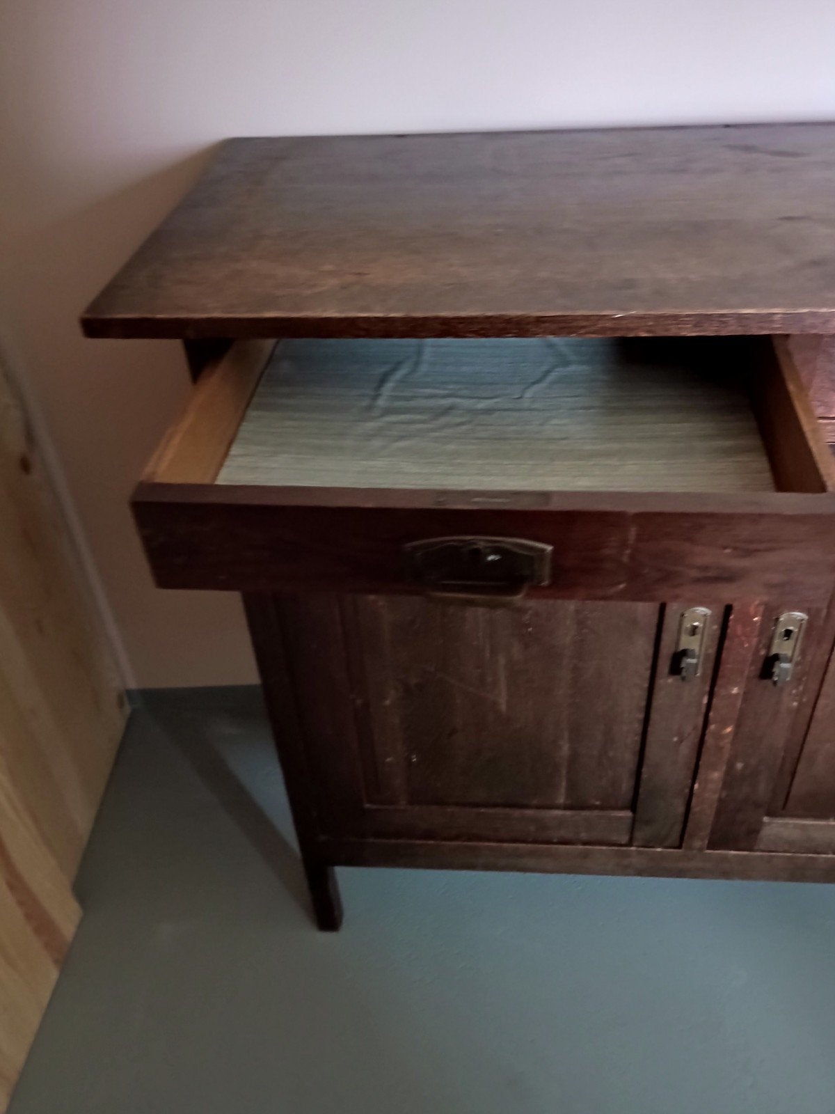 Eiken houten kast / dressoir met lades en deuren, Ophalen