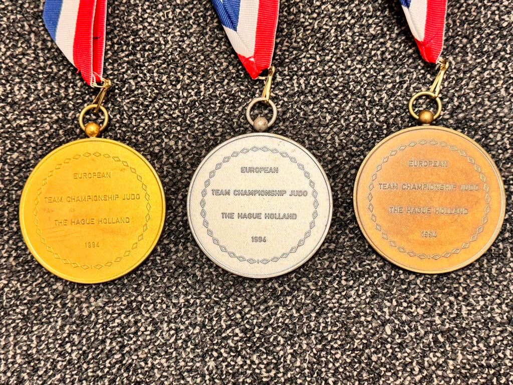 Judo Medailles - EK teams 1994 Den Haag (goud, zilver, brons, Ophalen of Verzenden, Zo goed als nieuw