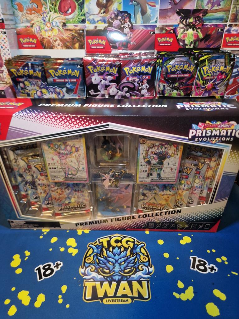Pokemon Prismatic Evolutions Premium Figure Collection Box, Ophalen of Verzenden, Nieuw, Boosterbox, Foil