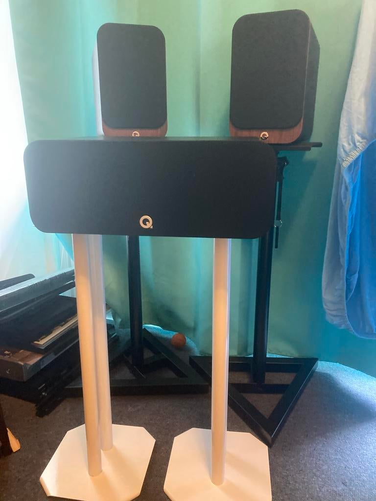 Q Acoustics 3020i speakers, 5090 center speaker, Audio, Tv en Foto, Luidsprekers, Zo goed als nieuw, Complete surroundset, 120 watt of meer