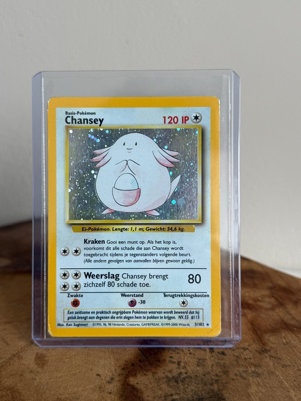 Chansey 3/102 Base Set Pokémon Kaart (Nederlands), Hobby en Vrije tijd, Verzamelkaartspellen | Pokémon, Ophalen of Verzenden, Gebruikt