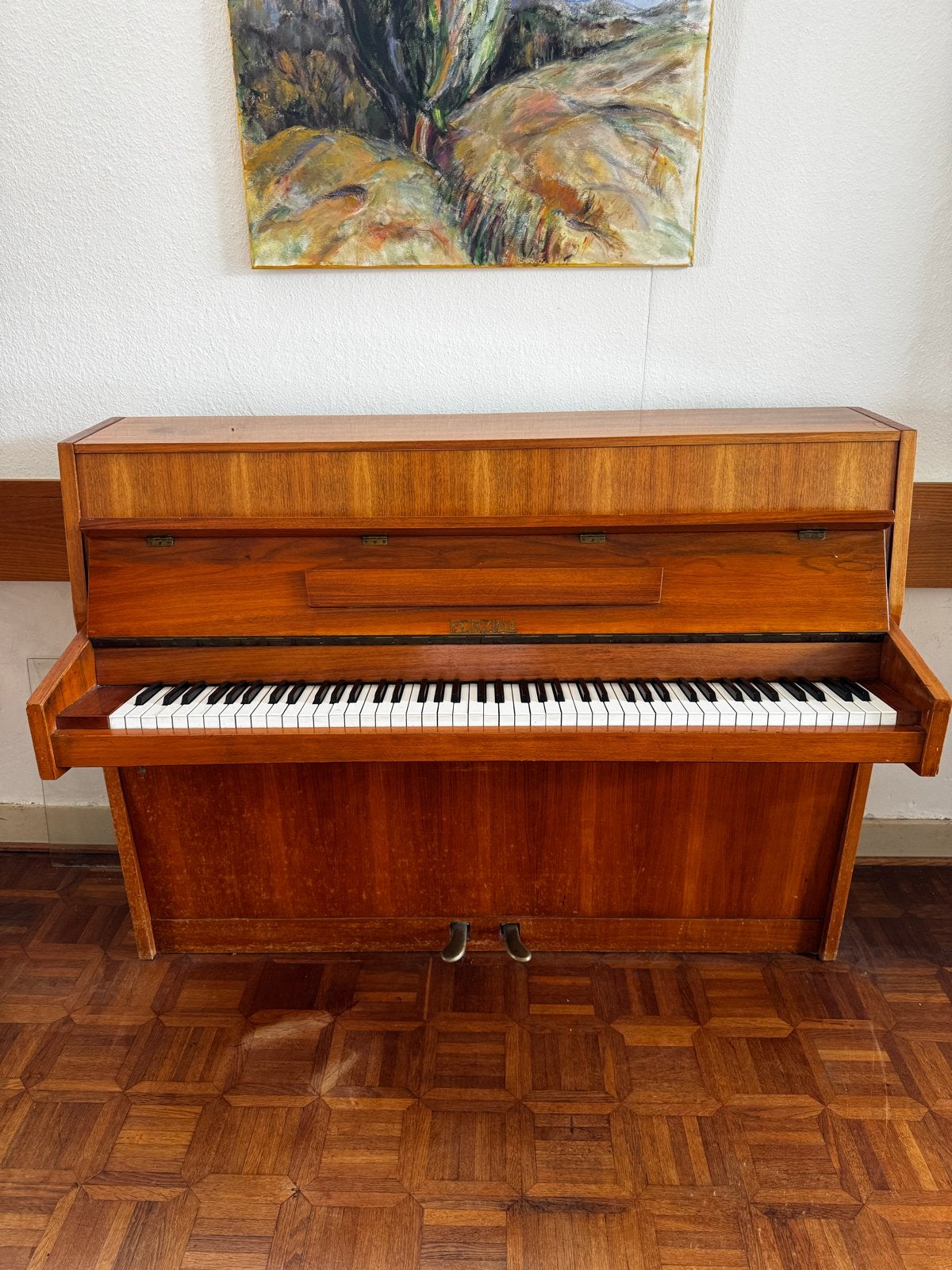 Klassieke houten piano - Gebruikt, Muziek en Instrumenten, Ophalen, Gebruikt, Bruin, Piano