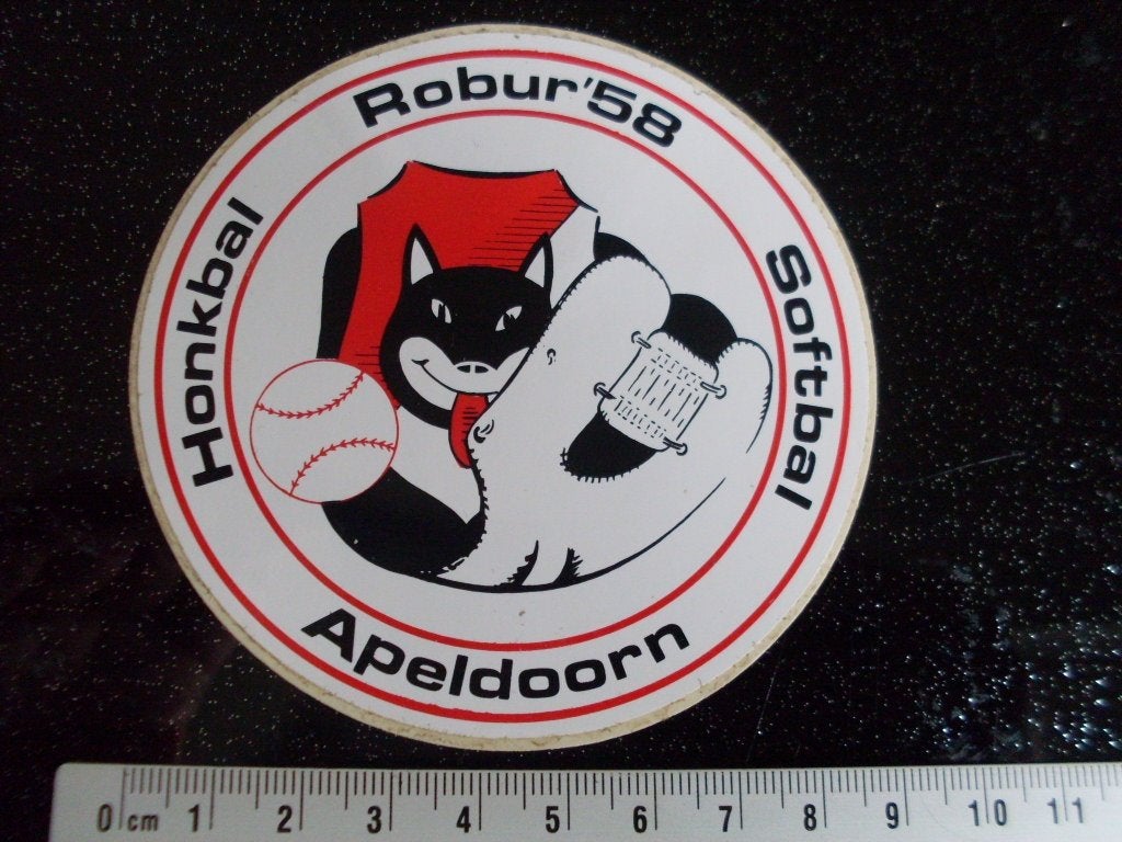 sticker Robur'58 apeldoorn honkbal softbal logo, Verzenden, Zo goed als nieuw, Bedrijf of Vereniging