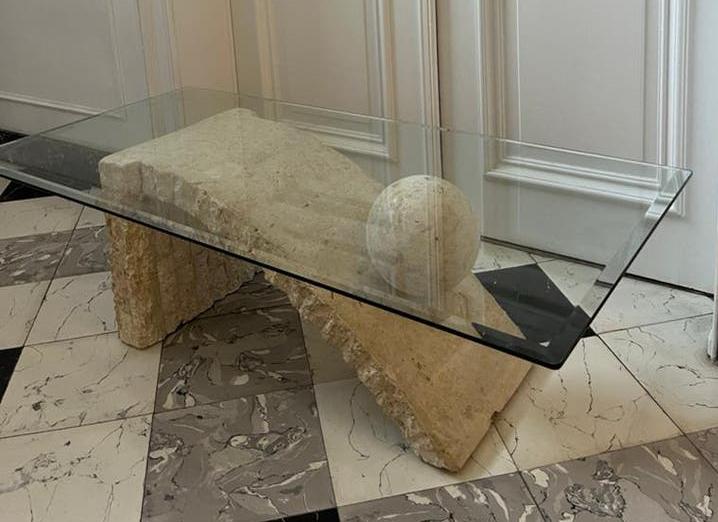 Vintage salontafel uit de jaren 70/80 Magnussen, Huis en Inrichting, Tafels | Salontafels, 100 tot 150 cm, Minder dan 50 cm, Rechthoekig