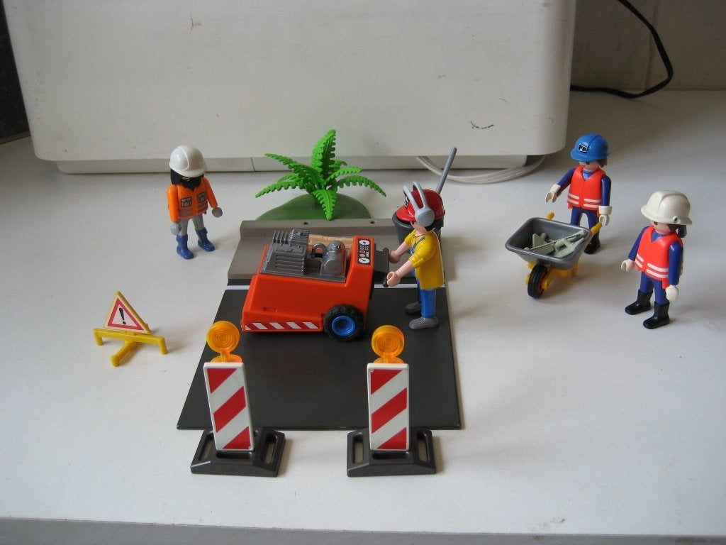 playmobil wegwerkers met voegensnijder 4044, Ophalen of Verzenden, Zo goed als nieuw