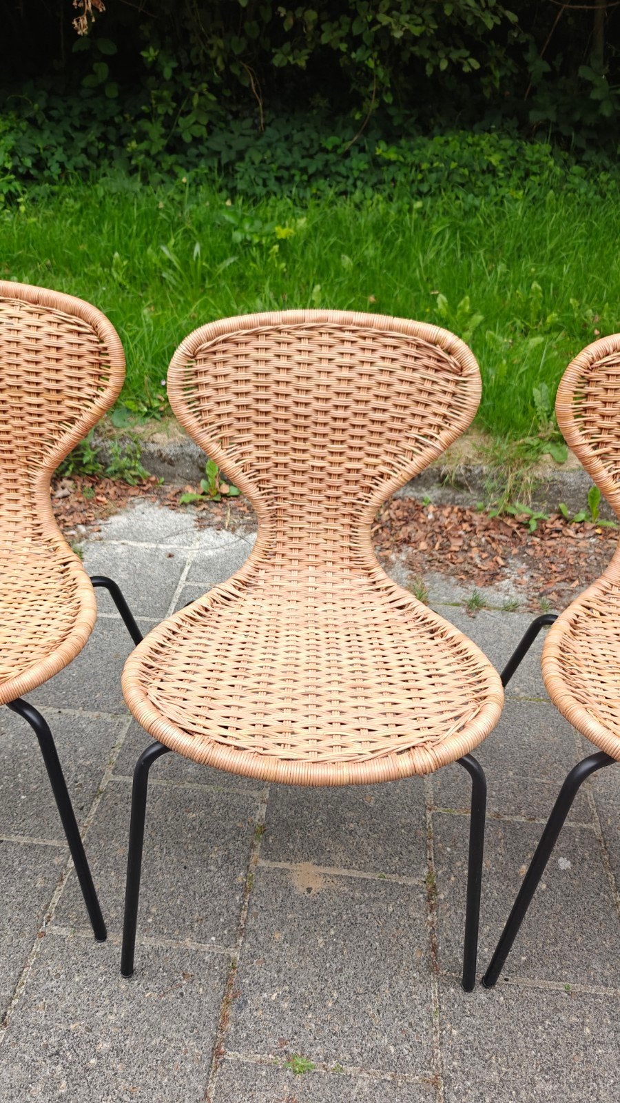 IKEA ÄLVSTA Rotan Stoelen - Set van 3, Huis en Inrichting, Stoelen, Ophalen, Gebruikt, Overige kleuren, Metaal