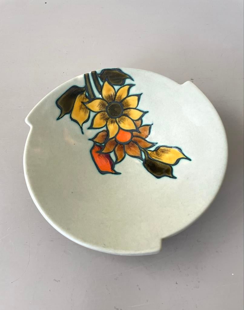 Schaal Flora Gouda met bloemmotief, Ophalen of Verzenden