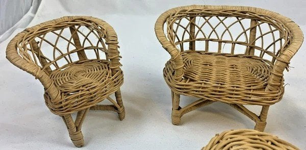 Fleur Poppenmeubels Basketwork Suite Rotan Vintage Meubels, Coolsingel 104, 3011 AG Rotterdam, Netherlands, Verzenden, Zo goed als nieuw