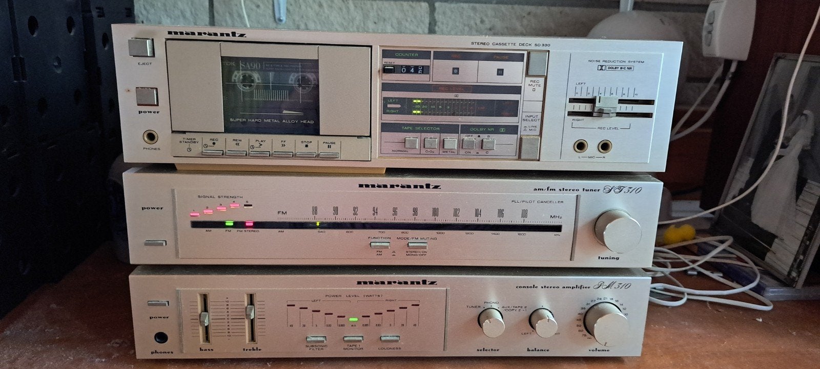 Marantz set Pm 310, St 310 en Sd 330 en Wharfdale Delta 50.2, Gebruikt, Losse componenten, Ophalen, Tuner of Radio