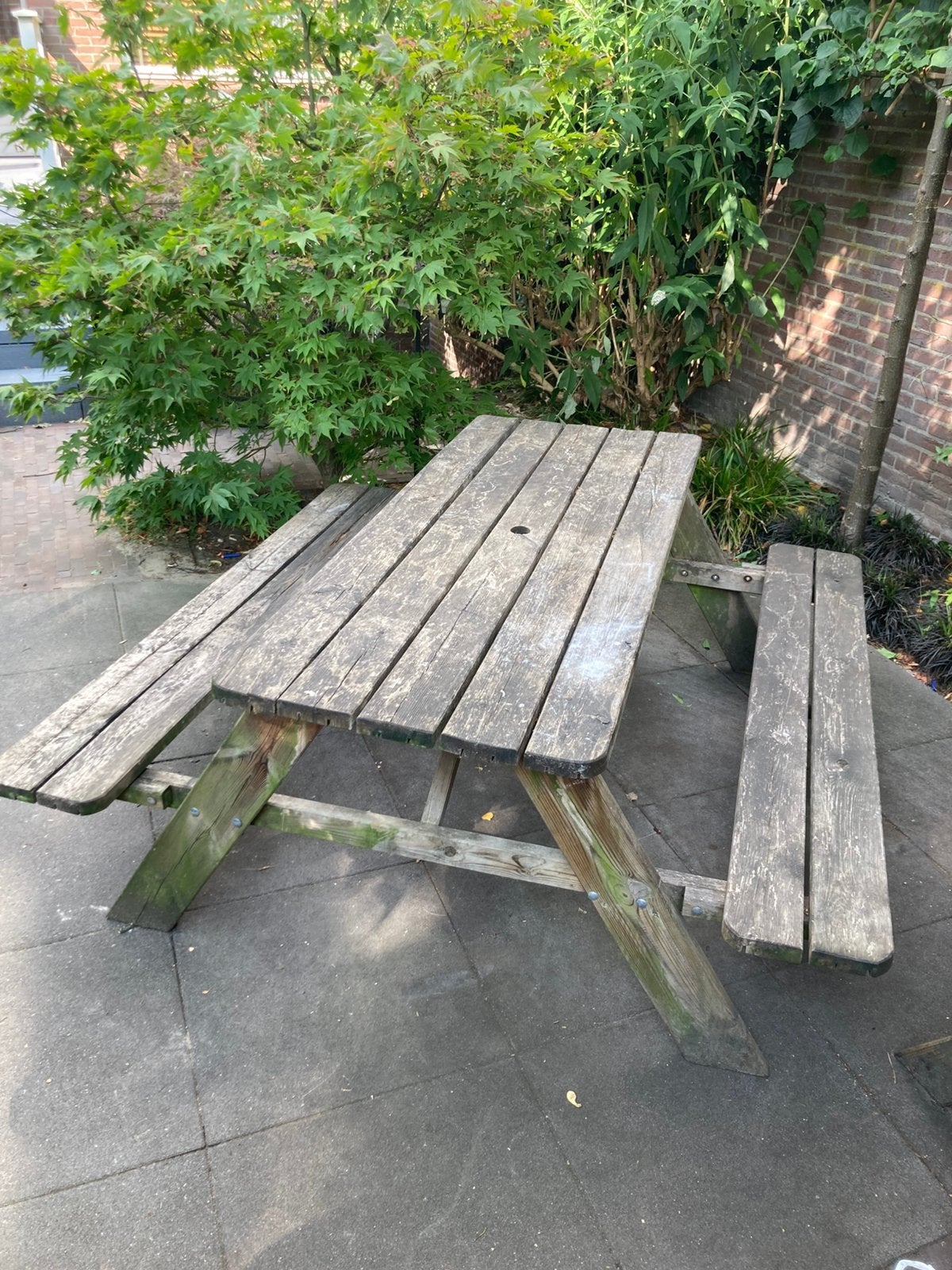 Picknick tafel GRATIS, Ophalen, Gebruikt, Rechthoekig, Hout