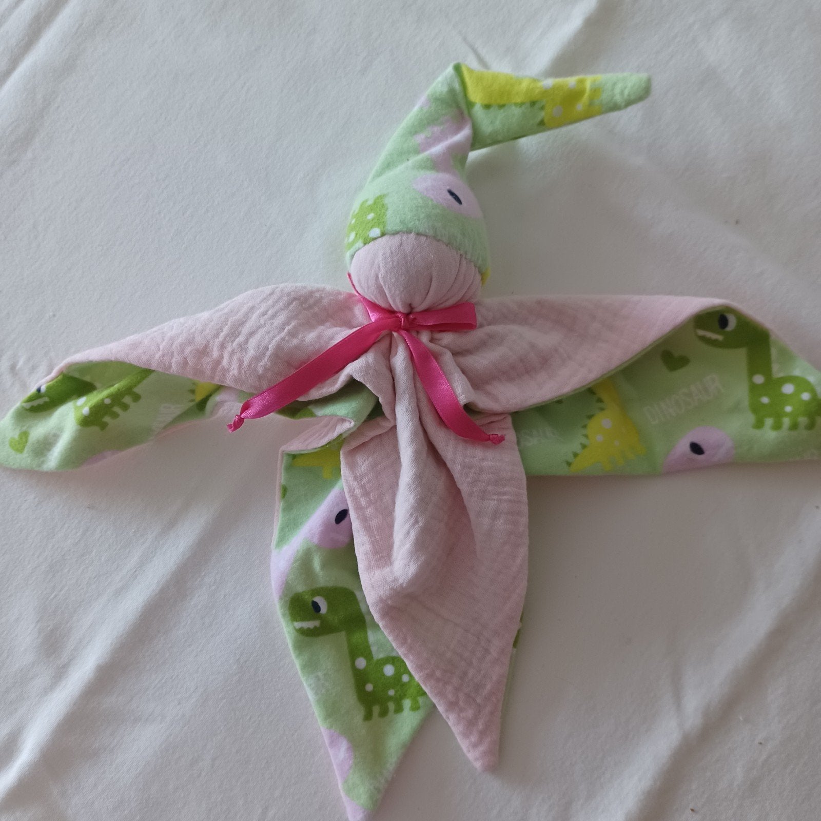 Schattig knuffeldoekje/popje met dinosaurusprint, Groen, Overige merken, Overige karakters, Nieuw