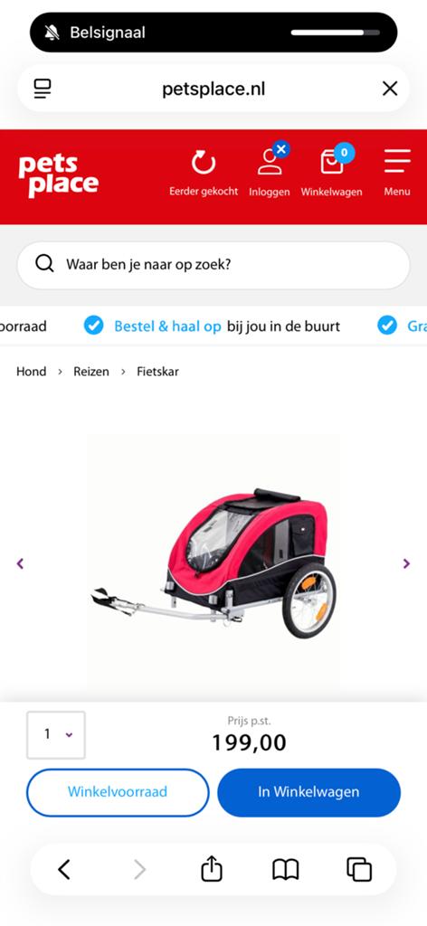 Fietskar trixie, Dieren en Toebehoren, Honden-accessoires, Ophalen, Gebruikt