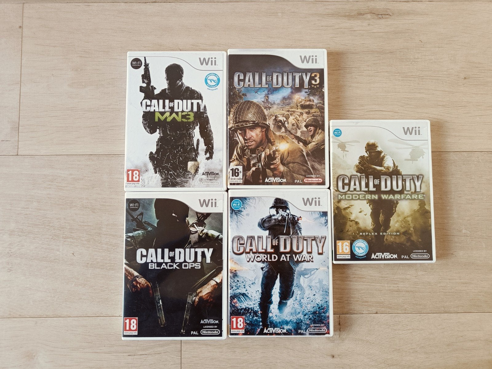 Call of Duty Wii games - set of 5 (ruilen/apart/alles), Gebruikt, Vanaf 18 jaar, Shooter, Eén computer