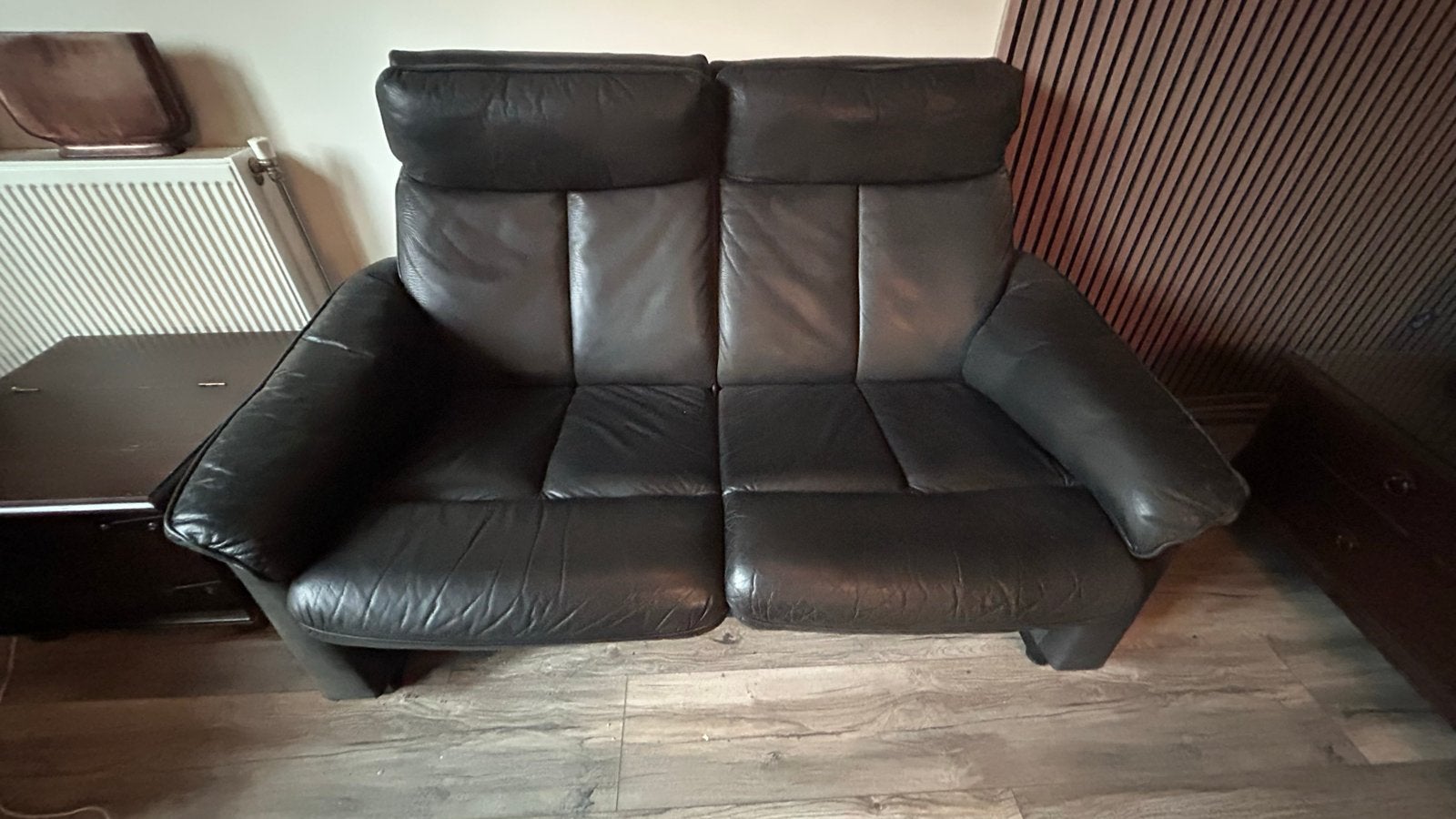 Laauser tweezitsbank en fauteuil met relaxstand, Ophalen, Gebruikt, 150 tot 200 cm, Tweepersoons