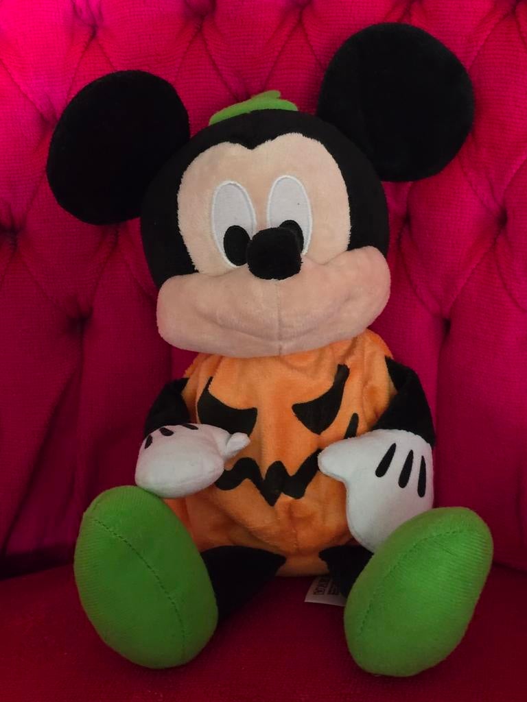 Mickey Mouse Halloween Pompoen Knuffel Disney, Disney, Overige typen, Zwart, Ophalen of Verzenden