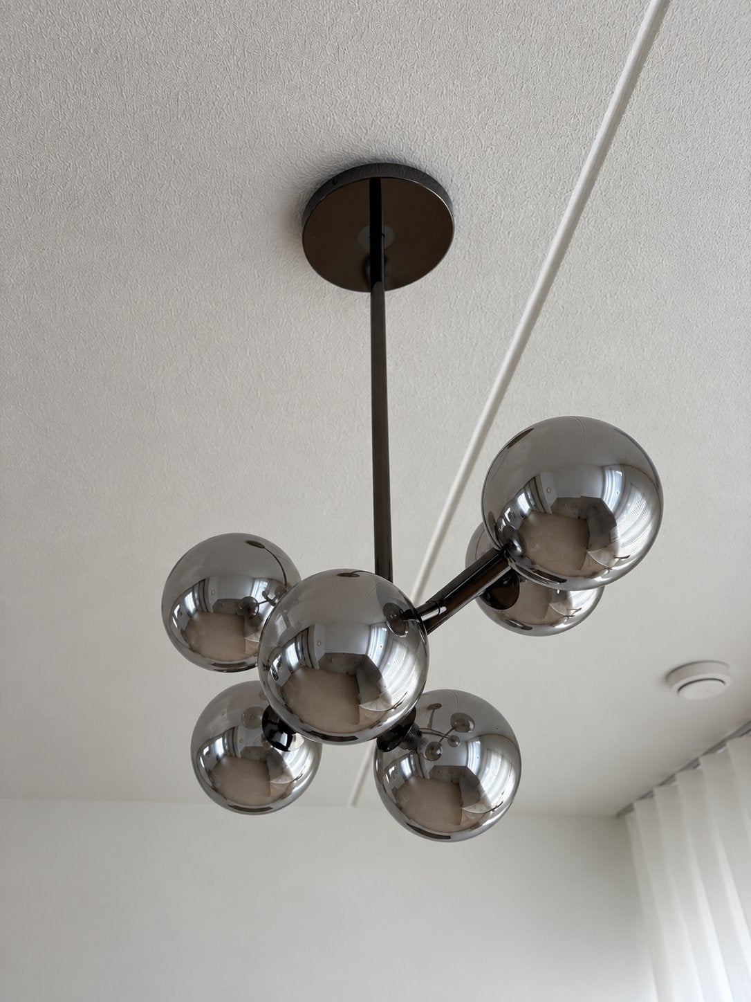 Luxe 6-lichts hanglamp – smoke glas, Ophalen of Verzenden, Zo goed als nieuw, Glas