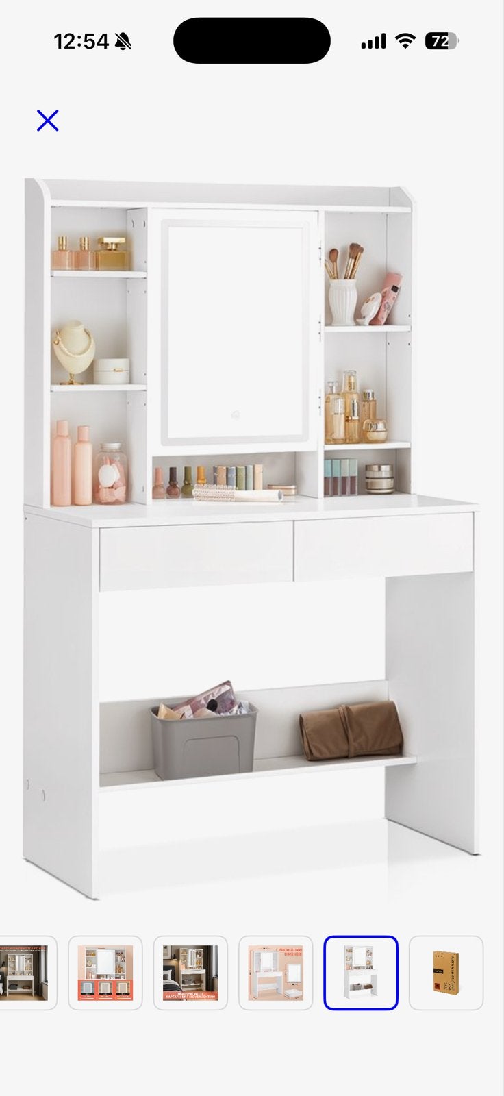 Nieuwe Kriaa Home kaptafel met LED-spiegel, Ophalen, 100 tot 150 cm, Nieuw, 50 tot 100 cm