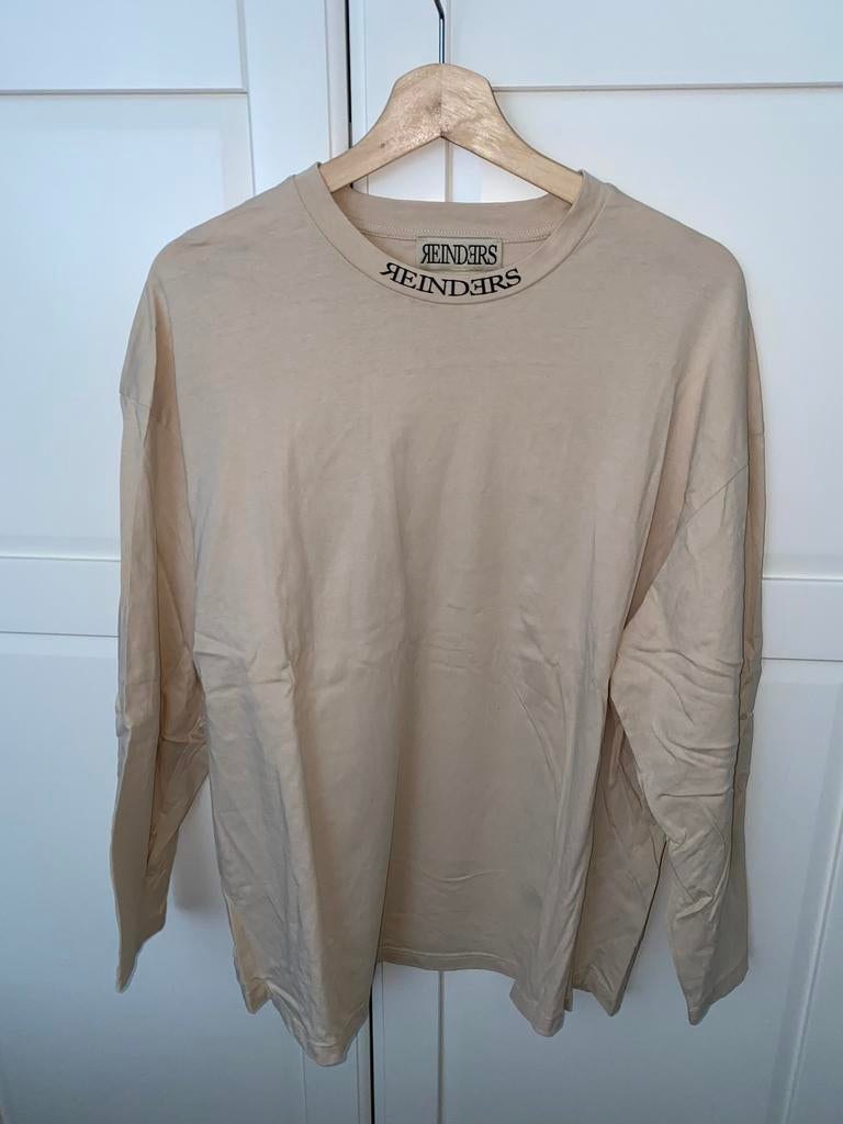 Reinders beige T-Shirt open rug lange mouw, Maat 38/40 (M), Beige, Ophalen of Verzenden, Zo goed als nieuw