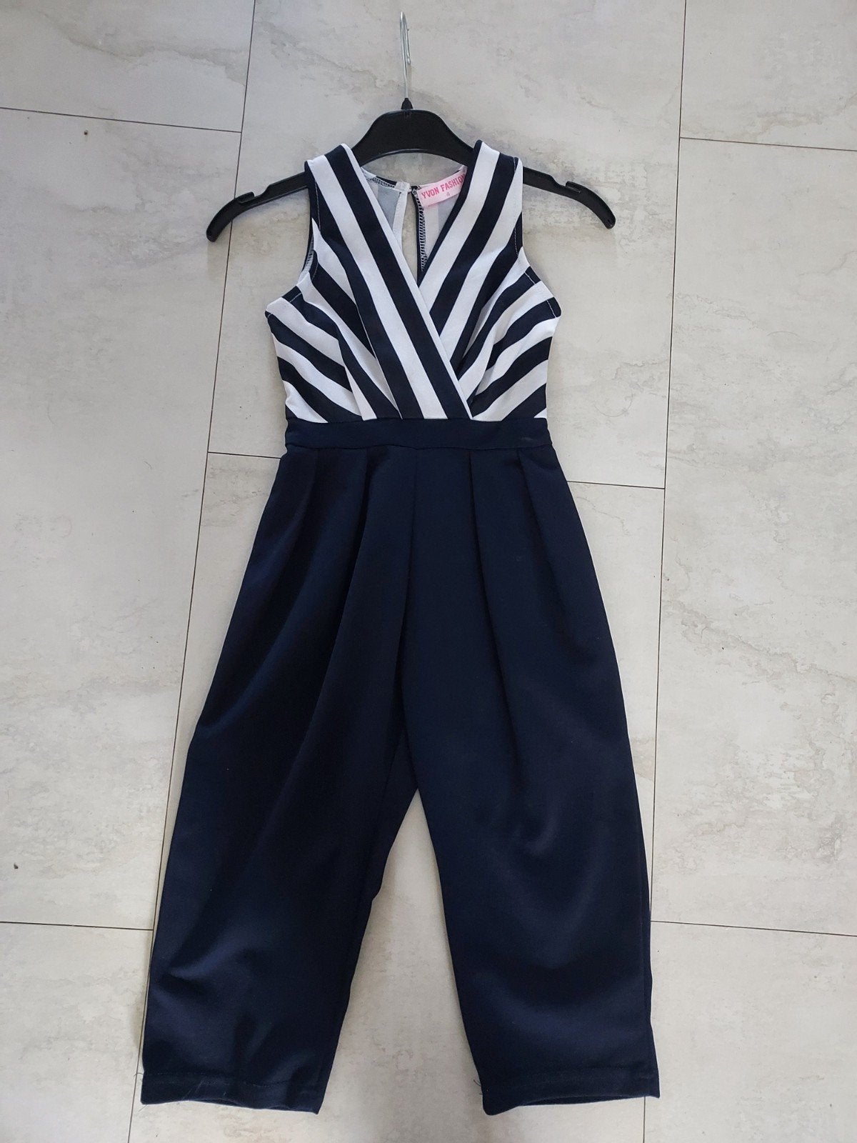 Jumpsuit gestreept wit/blauw maat 98/104, Yvon Fashion, Meisje, Ophalen of Verzenden, Zo goed als nieuw
