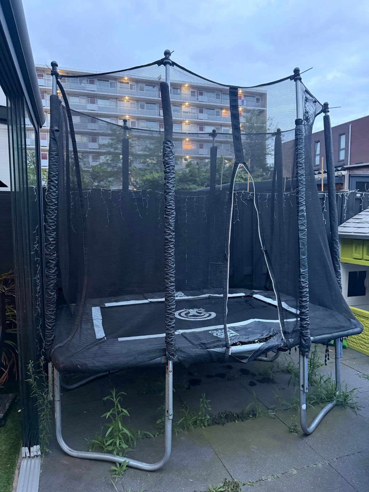 Game On Sport Trampoline rechthoek met Veiligheidnet 215-163, Ophalen, Gebruikt