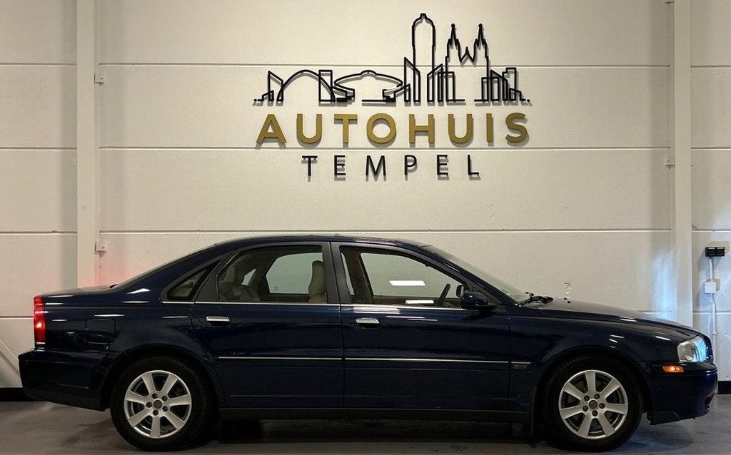 Volvo S80 2.5T Exclusive Automaat Nap Airco Leder Pano Parke, Beige, Blauw, 2521 cc, Bedrijf
