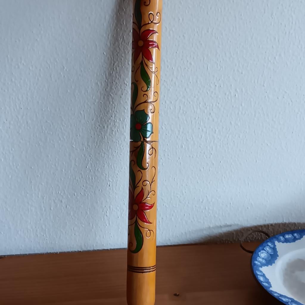 Brocante breinaaldenkoker van hout, jaren 60, Hobby en Vrije tijd, Breien en Haken, Ophalen of Verzenden, Zo goed als nieuw, Breien