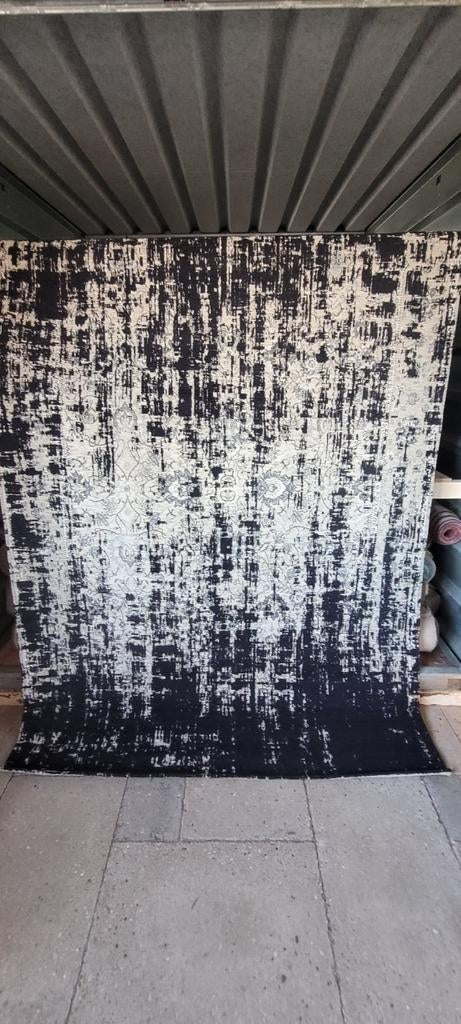 Vloerkleed Otela 155x230 zwart crème grijs nieuw!!, Stijlvol klasse comfortabel kwaliteit trendy, 150 tot 200 cm, Grijs, Ophalen of Verzenden