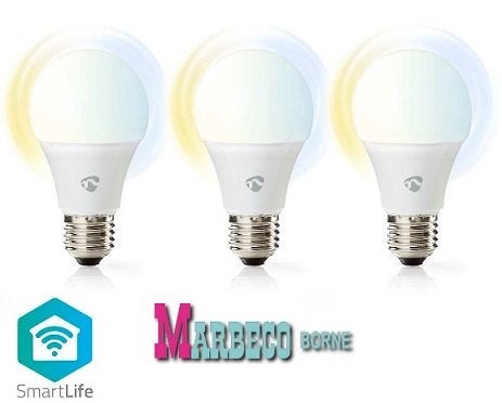 SmartLife Wi-Fi Smart LED-Lamp, Warm, Koel Wit, E27, 3-Pack, Nieuw, Info@marbeco.nl, Minder dan 10 watt, Bedienbaar via app